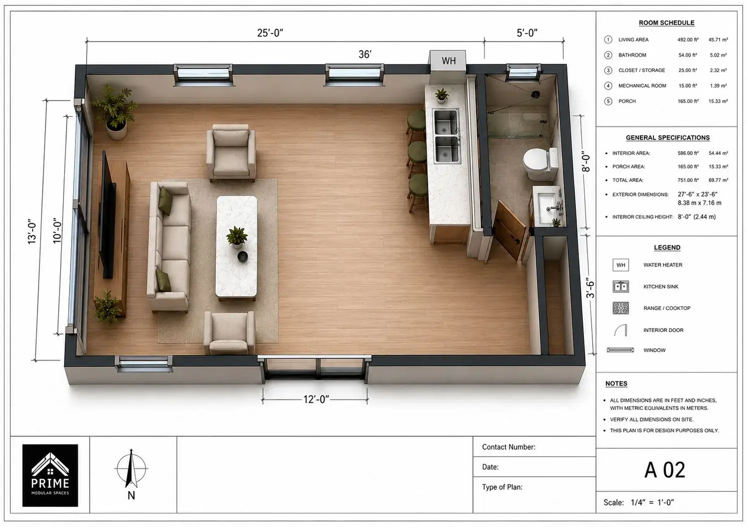 Casita Studio 325 floor plan